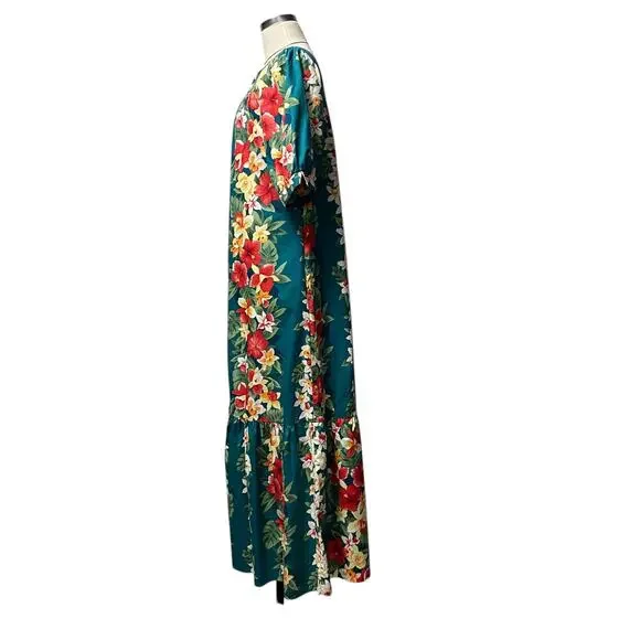 Vintage Royal Creations Hawaii Womens Size M Short Sleeve Floral Maxi Dress - Picture 5 of 10